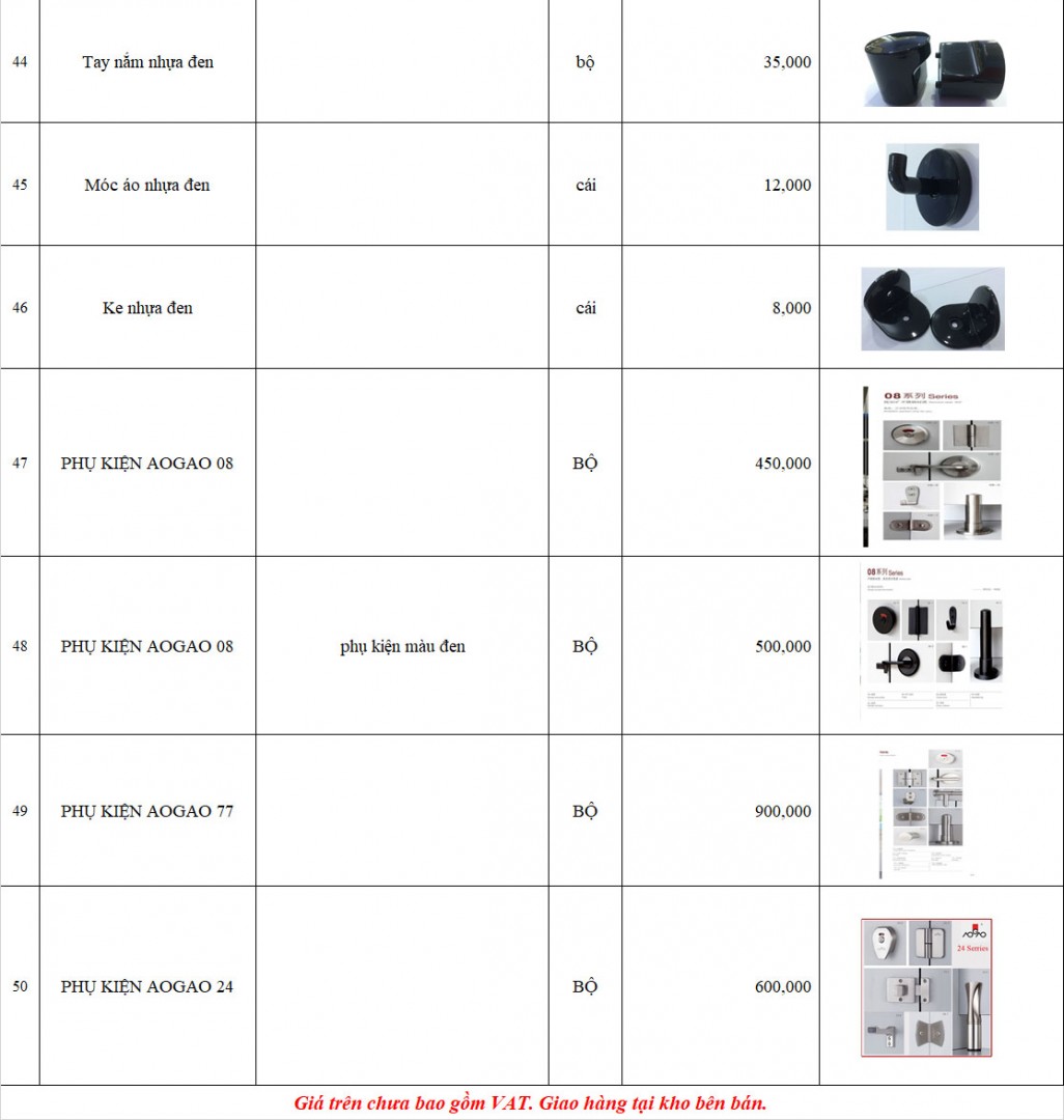 Báo Giá Phụ Kiện